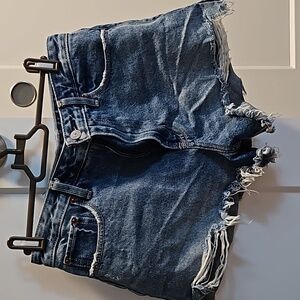 Abercrombie & Fitch high-rise denim distressed shorts